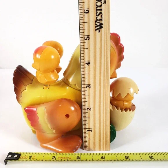 Vintage Russ Chick and Rooster Toy Musical Bobbing "Its a Small World" Battery